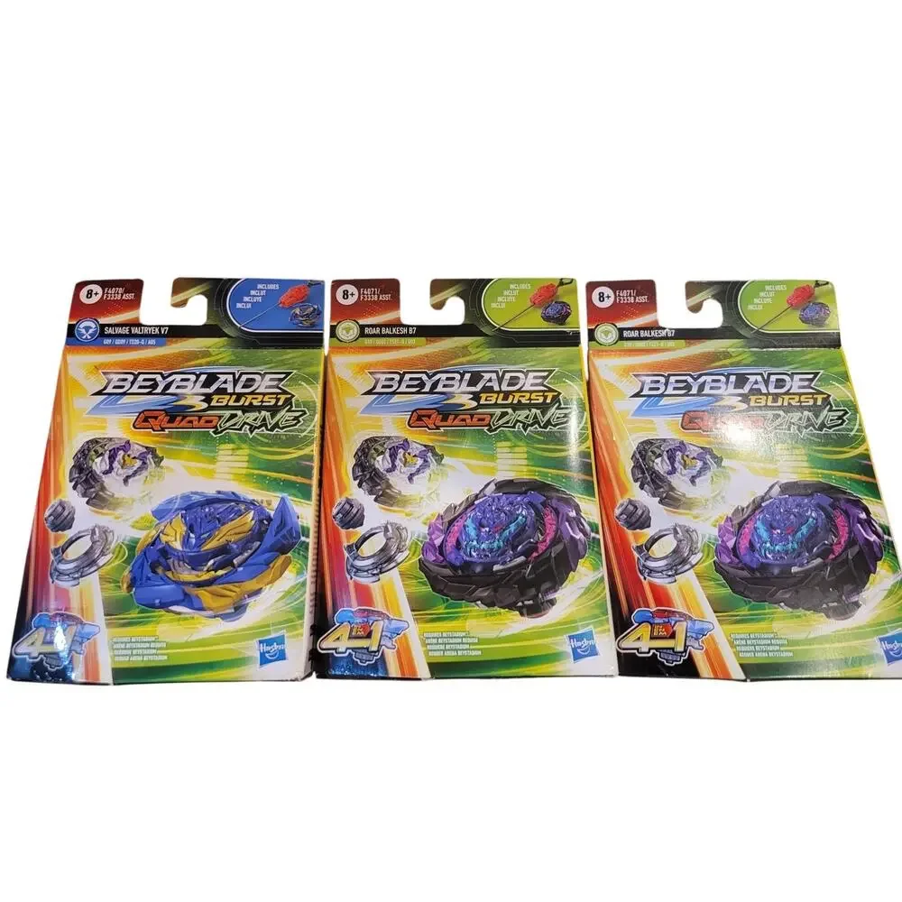 New in Box Hasbro Beyblade Burst QuadDrive Starter Pack Lot of 3 - For Age 8+